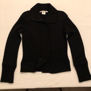 Diane Von Furstenberg Black Cardigan with Collar - Women's Medium DVF Sweater